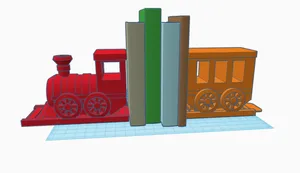 Toy Train Book Ends - Engine and Carriages
