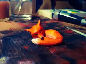 Little Cute Sleeping Fox By DavVvE