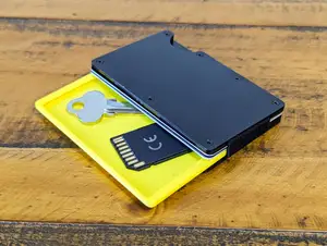 Easy-insert card wallet tray for ridge wallet, holder for keys, cash, notes, coins, SD cards