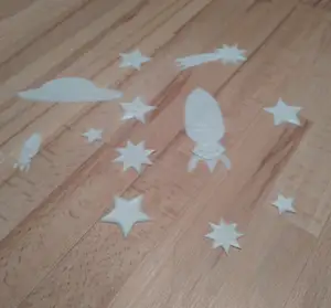 BED STAR SKY (star, comet, ufo, rocket) glow in the dark / Stern, Ufo, Komet, Rakete