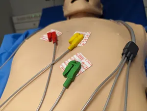 ECG electrode clip prop for healthcare simulation