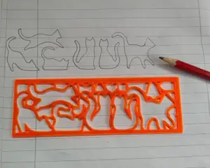 Cat stencil ruler, template / Schablone für Katzen-Silhouetten