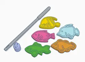 Magnetic fish catching game