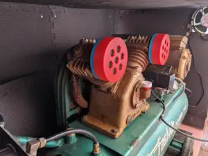 Air intake filter for compressor, with bonus oil filler cap