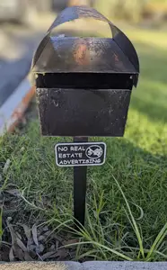No Real Estate Advertising Letter Box Sign