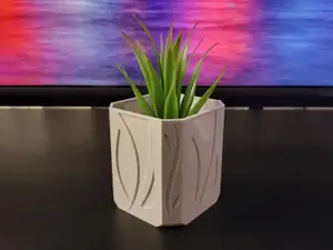 Minimal Leaf Pattern Pot