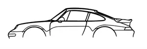 Porsche 993 turbo silhouette Wall Art