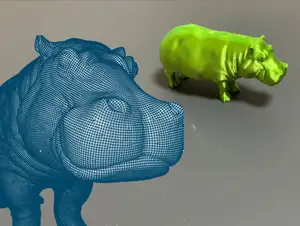 Hippo/Hippopotamus - 3d outline