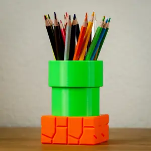 Real Scale Super Mario Bros Pipe Desktop Pencil Holder