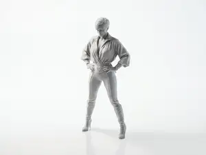 Short Hair Lady Figurine Female Character 3D Printable