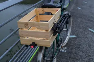 Holder for bicycle rear lights Wooden box Ikea