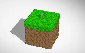 minecraft grass block keychain