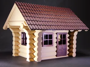 Bulding kit of a log cabin model