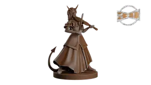 Tiefling Female Bard with a Fidle