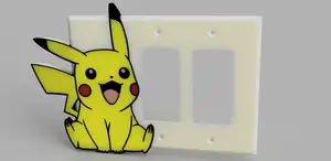 Pikachu light switch cover (1, 2, or 3 gang decora boxes)