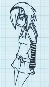 EMO ANIME GIRL - WALL ART
