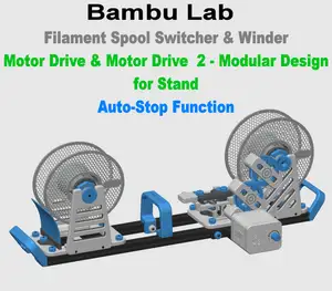 Motor Drive 2 - Modular Design for Stand - Auto-Stop Function for Bambu Lab Filament Spool Switcher & Winder