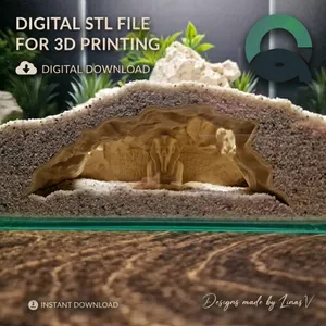 The secret of Pharaoh - Underground Reptile and Fish Cave - Egypt Theme, Aquarium & Terrarium Decor, Grotto for Pet Hide and Observation
