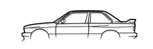 BMW E30 M3 Silhouette Wall Art