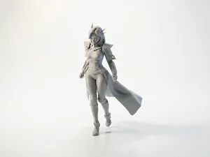 Futuristic Armor Female Figurine 3D Printable