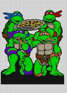Teenage Mutant Ninja Turtle Wall Art/Comic Book Stand Backing TMNT