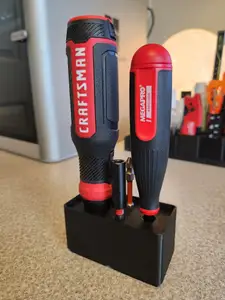 Gridfinity Bin for the Craftsman 4V MAX Cordless Screwdriver and Megapro Precision 24-in-1 Multi-Bit Screwdriver