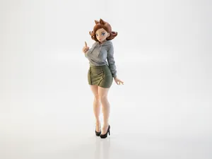 Busty Lady Cat Ears Anime Figurine 3D Printable