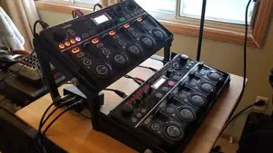 Stacked stand for two Boss RC505 Loopers