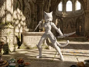 Anime Cat-Girl: Dual Blade Warrior