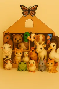Domeček se 25 zvířátky/House witch 25 farm animal