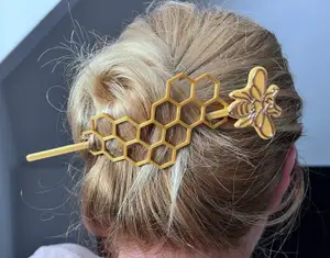 Bee & Honeycomb Slide Hair Clip