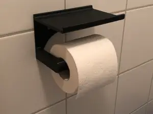 Toilet paper holder with tray