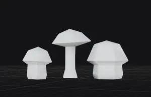 Low poly mushrooms