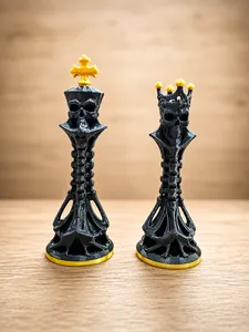 Gothic Skull Chess Set – Multicolor 3MF + Single-Color STL Files