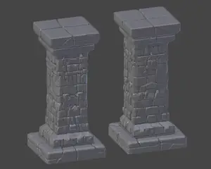 DND Terrain Space Pillar Rough Stone FDM (Nosupport) wargame Easytoprint