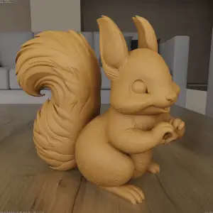 Cute Squirrel With Heart STL 3D Print Model