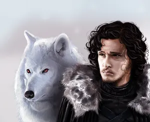 Jon Snow and Ghost