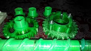 Plastic feed screw for 3d printer filament machine.