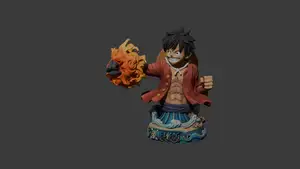 Monkey D. Luffy Bust STL – One Piece Captain Sculpture – High Detail Anime 3D Printable Model