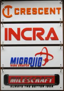 Tool Logos #9 (Crescent, Microjig, Incra, Milescraft)