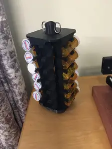 Rotating Pill Bottle Storage Tower.