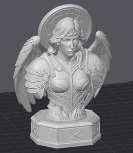 Celestial Angel Bust – Divine Fantasy Statue for 3D Printing | Resin & FDM Ready