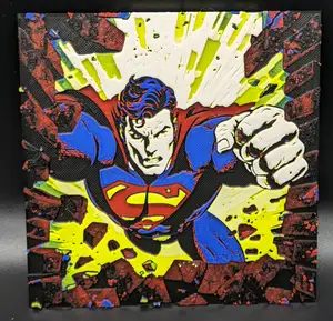 HueForge - Superman Breaking Through Brick Wall