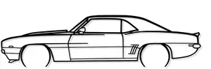 Chevrolet Camaro 1969 Silhouette Wall Art