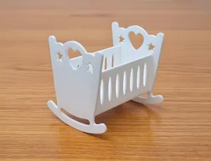 Miniature Dollhouse Rocking Cradle 1:12 Scale