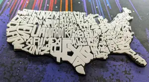 3D Printed USA Geography Wall Art - Easy Filament Change