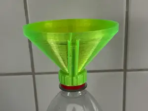 Funnel for PET Bottle with tunnel for escaping air