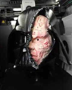 darth vader damaged helmet wall mount