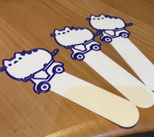 Pusheen Cat Bookmark - Riding a Scooter