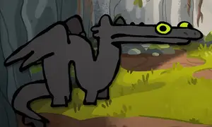 Toothless dragon from "How to Train Your Dragon"